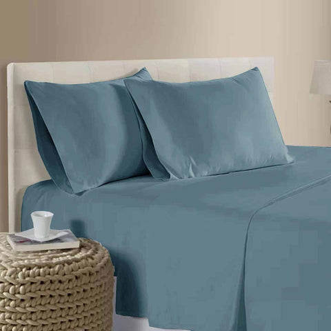 Premium 400TC Cotton Sateen Sheet Set – Dusk Blue Queen