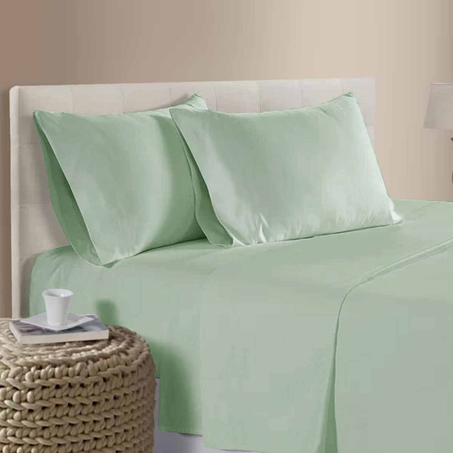 Premium 400TC Cotton Sateen Sheet Set – Sage Queen