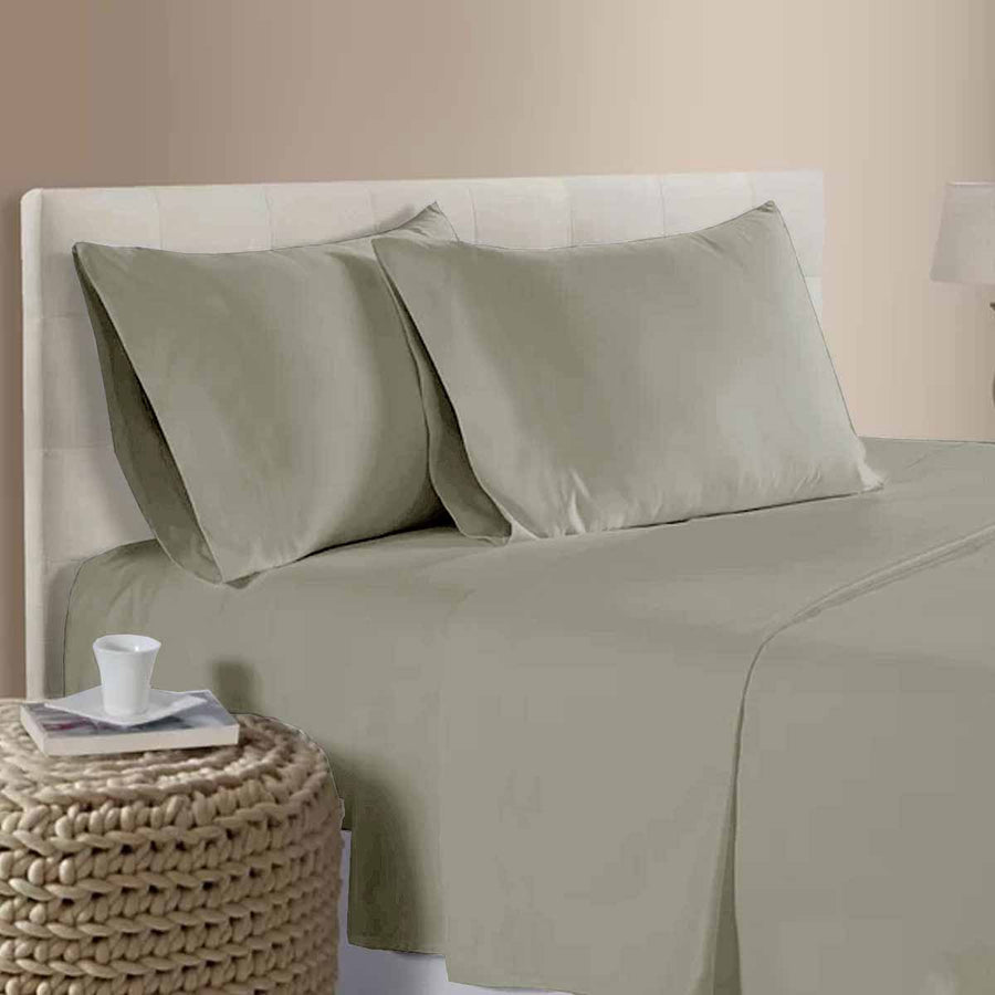 Premium 400TC Cotton Sateen Sheet Set – Tan Queen