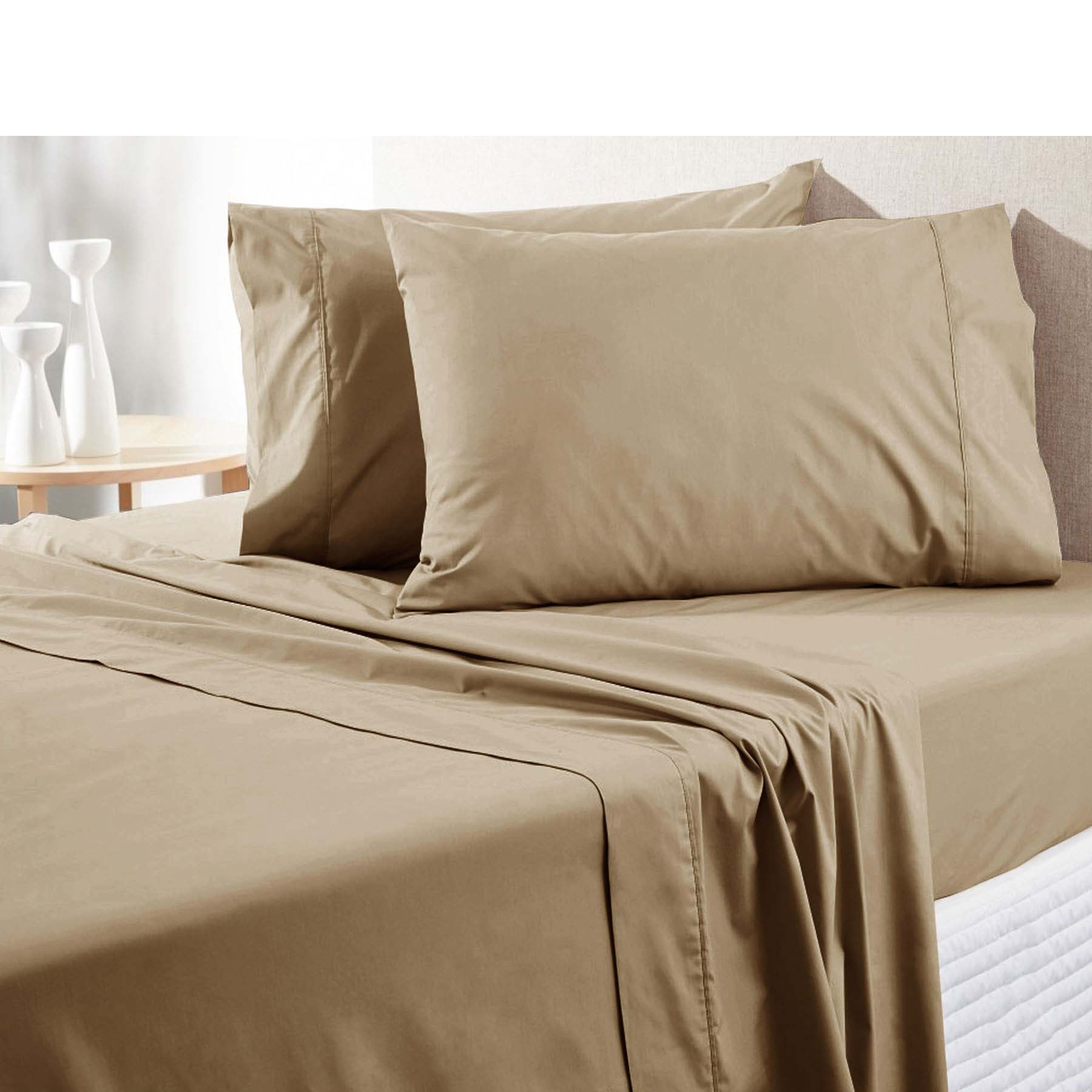 300TC Pure Cotton Sheet Set King Latte - SuperSaverAU - view 1
