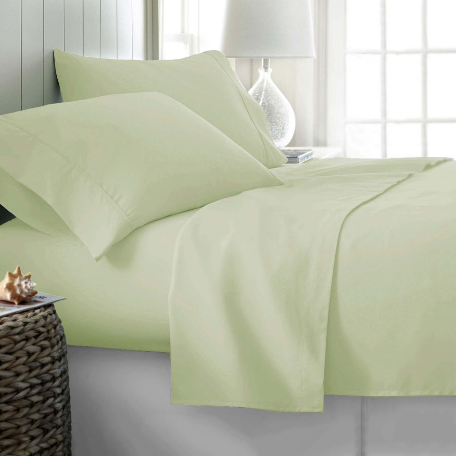 400TC Cotton Sateen Sheet Set Queen - Ivory, 40cm Wall, Breathable, Durable - SuperSaverAU - view 1