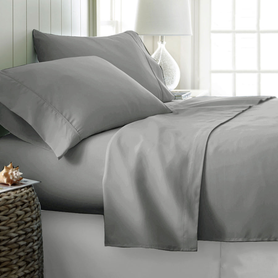 400TC Cotton Sateen Sheet Set King Silver - 40cm Wall, Breathable, Durable - SuperSaverAU - view 1