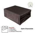 Dark Chocolate 800TC Luxury Cotton Self-Stripe Sheet Set King 40 cm Wall King - SuperSaverAU - view 2