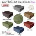 Grey 800TC Luxury Cotton Self-Stripe Sheet Set King 40 cm Wall King - SuperSaverAU - view 3