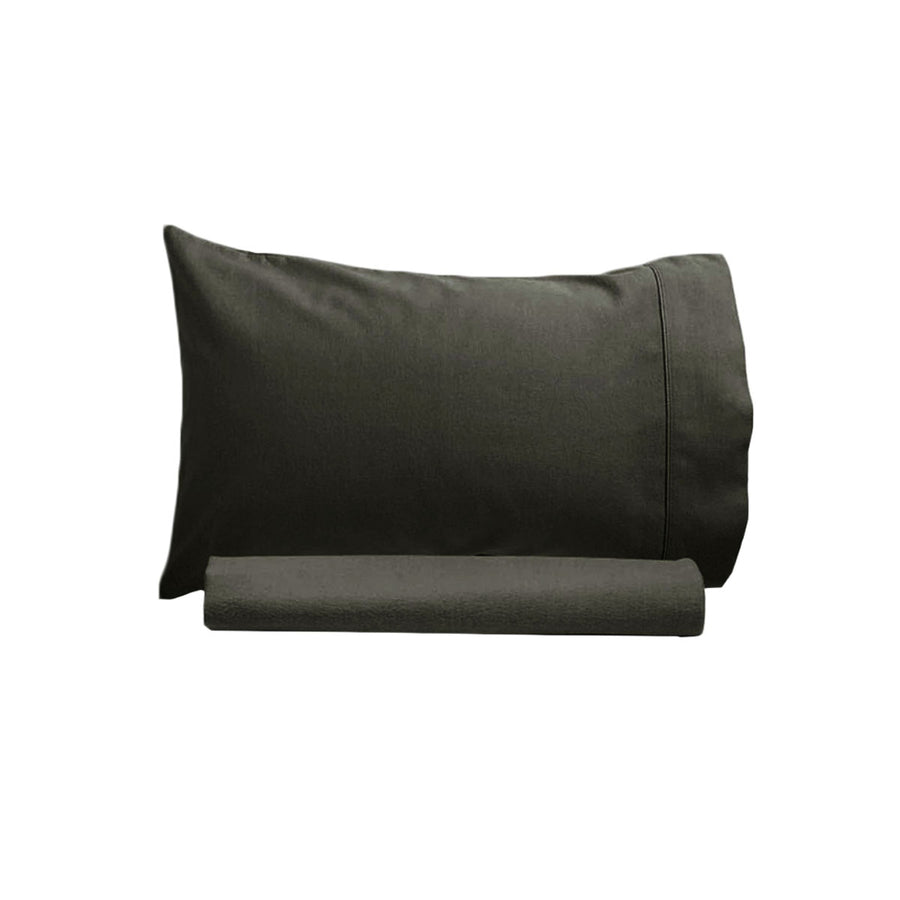 Artex 250TC 100% Cotton Sheet Set Single - Charcoal, Solid Colour Design - SuperSaverAU - view 1