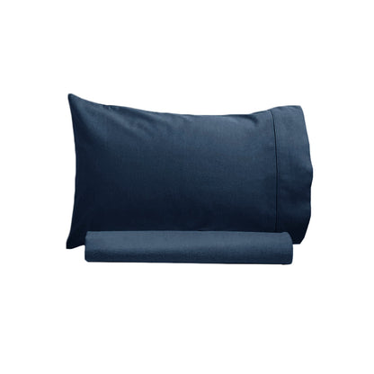 Artex 250TC 100% Cotton Sheet Set Single Navy - Solid Colour Design