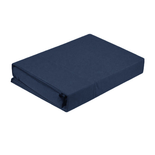 Artex Microfibre Sheet Set Double 30cm Wall Navy - Soft, Durable, Machine Washable