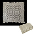 Linen Knitted Crochet Cotton Tablecloth Square 137 x 137cm Scalloped Edge 4-Seater - SuperSaverAU - view 2