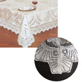 Premium Chapel Gate Sophia Jacquard Cutwork Lace Tablecloth - Cream, 180 x 270cm