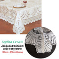 Premium Chapel Gate Sophia Jacquard Cutwork Lace Tablecloth - Cream, 180 x 270cm