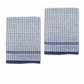 Hotel Living Set of 2 Jumbo Cotton Check Tea Towels 60x90cm Navy - SuperSaverAU - view 1