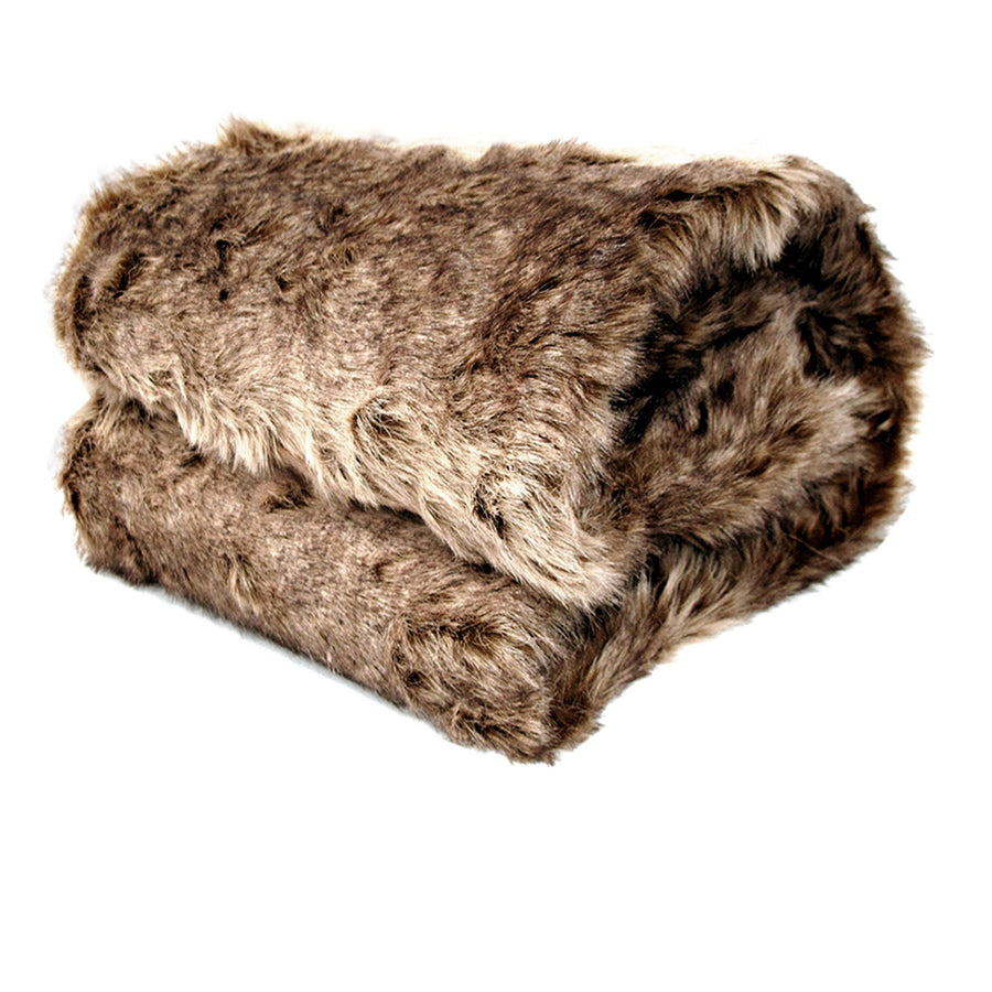 Faux Fur Animal Throw Rug Mexican Wolf 127 x 152 cm - Soft Polyester, Machine Washable - SuperSaverAU - view 1