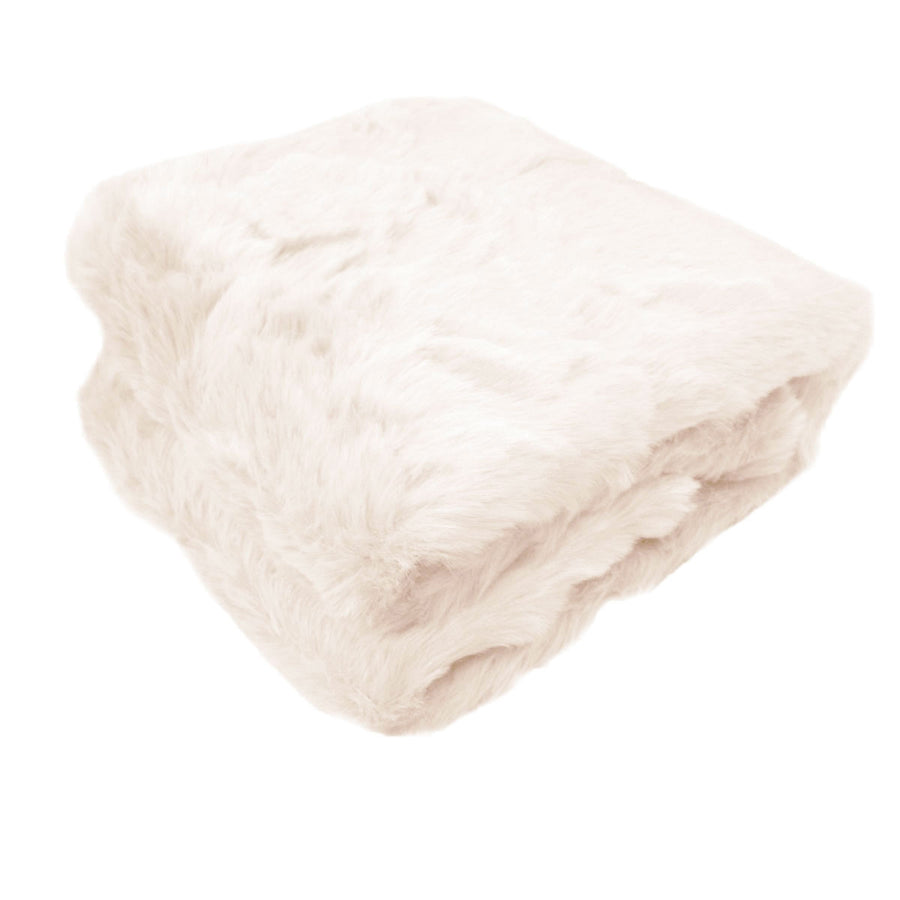 Ariana Luxury Ultra Soft Long Fleece Faux Fur Throw Rug 127 x 152 cm - Light Peach - SuperSaverAU - view 1