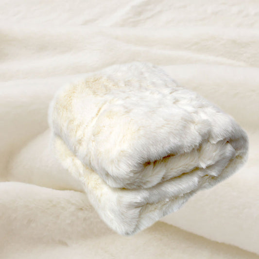 Polar Bear Luxury Faux Fur Throw Rug 127 x 152 cm - Soft, Machine Washable