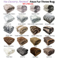 Sia Luxury Faux Fur Throw Rug 127x152cm Mongolian Wolf