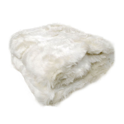 Radisson Snow Fox Luxury Faux Fur Throw Rug 127 x 152 cm - Machine Washable