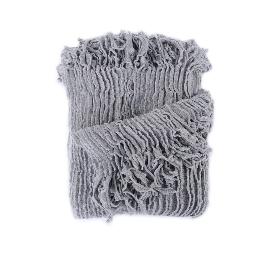 Dylan Knitted Throw Rug 127 x 152 cm - Soft Neutral Tones, Easy Care Acrylic - SuperSaverAU - view 1