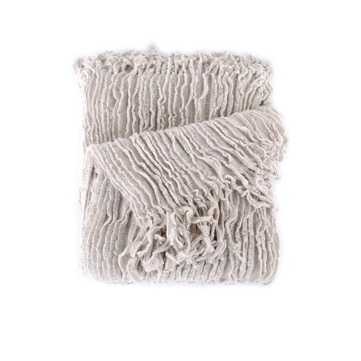 Dylan Knitted Throw Rug 127 x 152 cm - Soft Neutral Tones, Easy Care Acrylic - SuperSaverAU - view 1