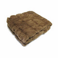 Harper Ruched Faux Fur Throw Rug – Brown 127 x 152cm