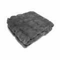 Harper Ruched Faux Fur Throw Rug – Charcoal 127 x 152cm