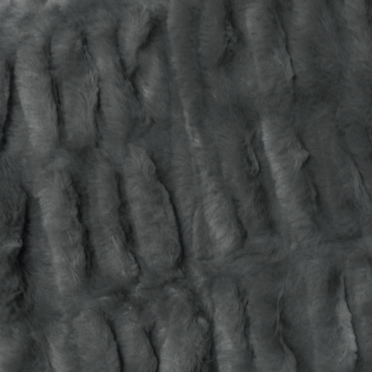 Harper Ruched Faux Fur Throw Rug – Charcoal 127 x 152cm