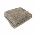 Harper Ruched Faux Fur Throw Rug – Mocha 127 x 152cm
