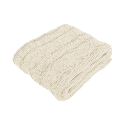 Hudson Knitted Throw Rug 127 x 152 cm - Soft Polyester, Classic Design - SuperSaverAU - view 1