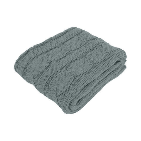 Hudson Knitted Throw Rug 127 x 152 cm - Soft Polyester, Classic Design - SuperSaverAU - view 1
