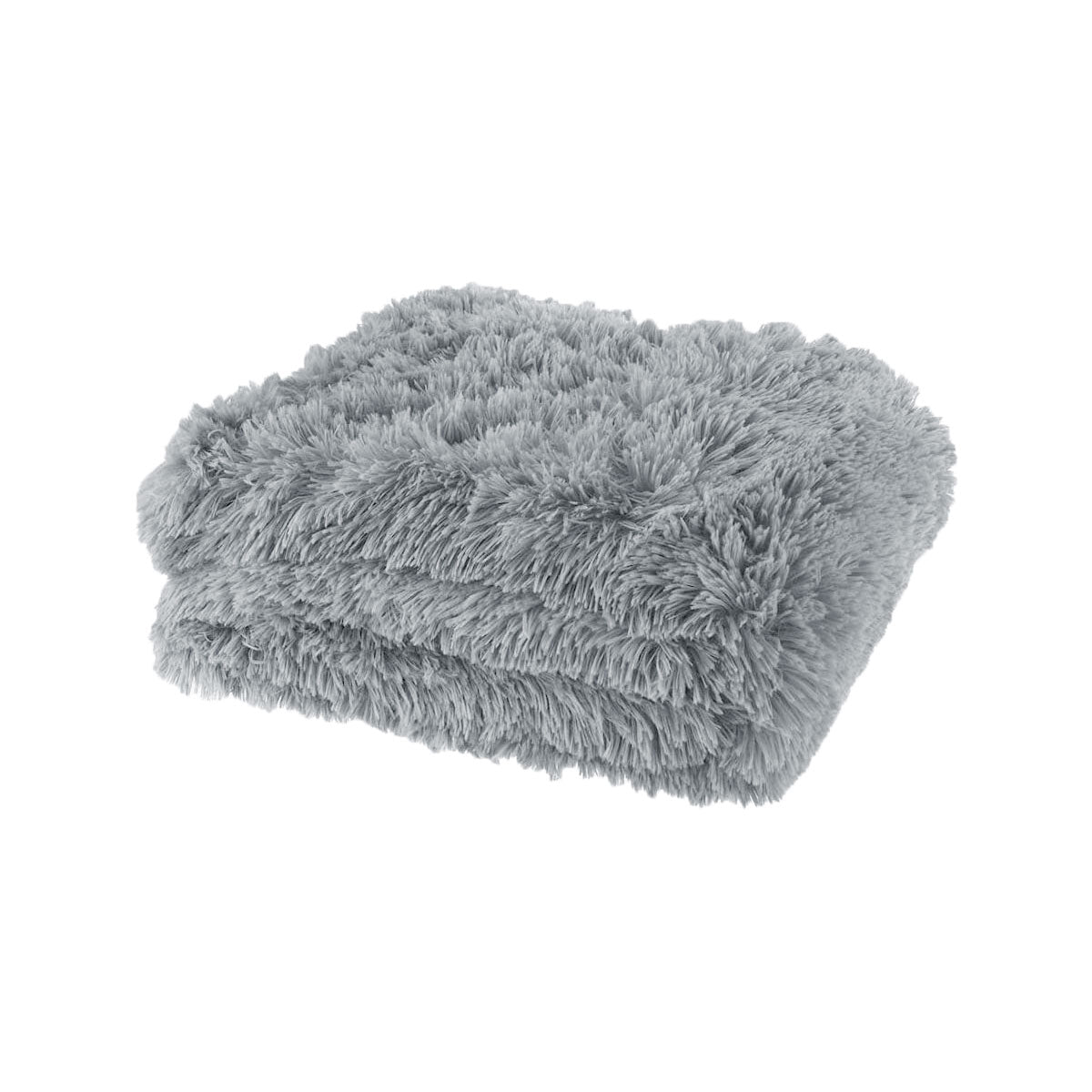 Premium Lucia Shaggy Throw Rug - Grey, 127 x 152cm