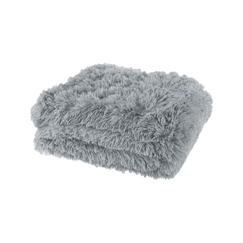 Premium Lucia Shaggy Throw Rug - Grey, 127 x 152cm