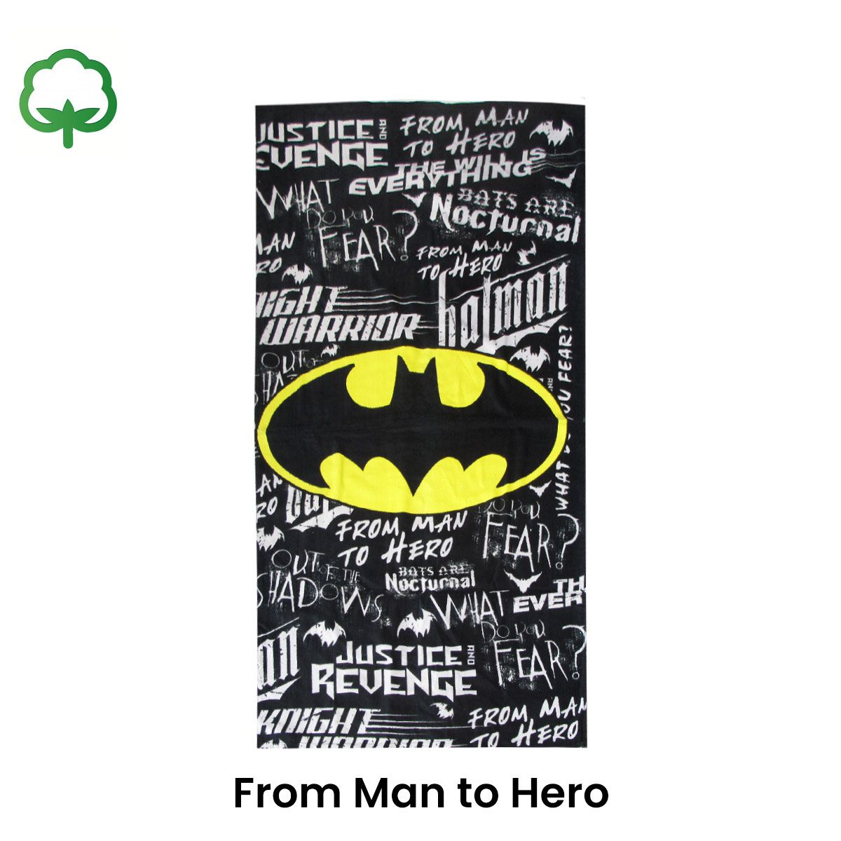 Teen Cool Theme Cotton Beach Towel 70 x 140 cm Batman From Man to Hero - SuperSaverAU - view 2