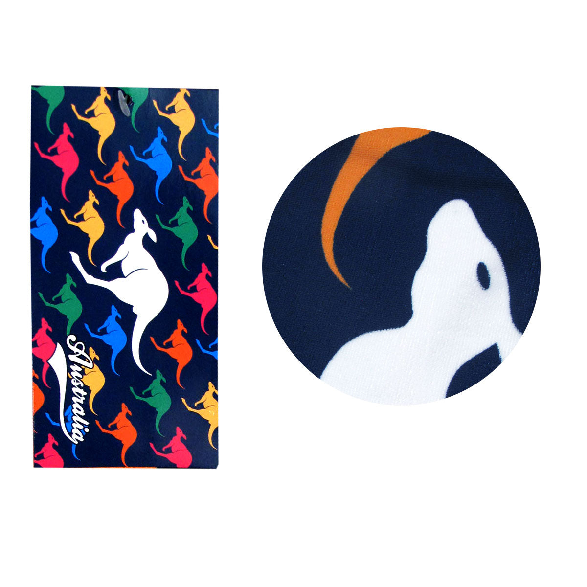Australian Souvenior Jumping Kangaroos Microfiber Beach Towel 75 x 152 cm - SuperSaverAU - view 1