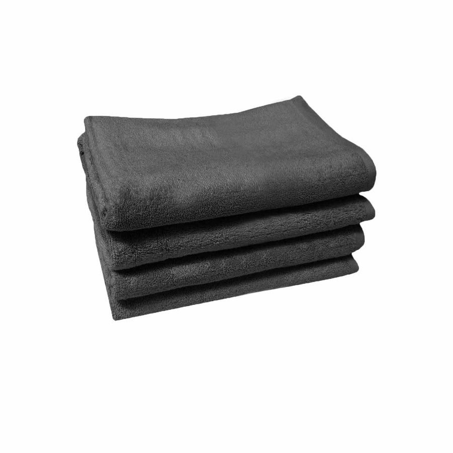 500GSM Set of 4 Combed Cotton Bath Towels Plain 70 x 140 cm Plain Charcoal - SuperSaverAU - view 1