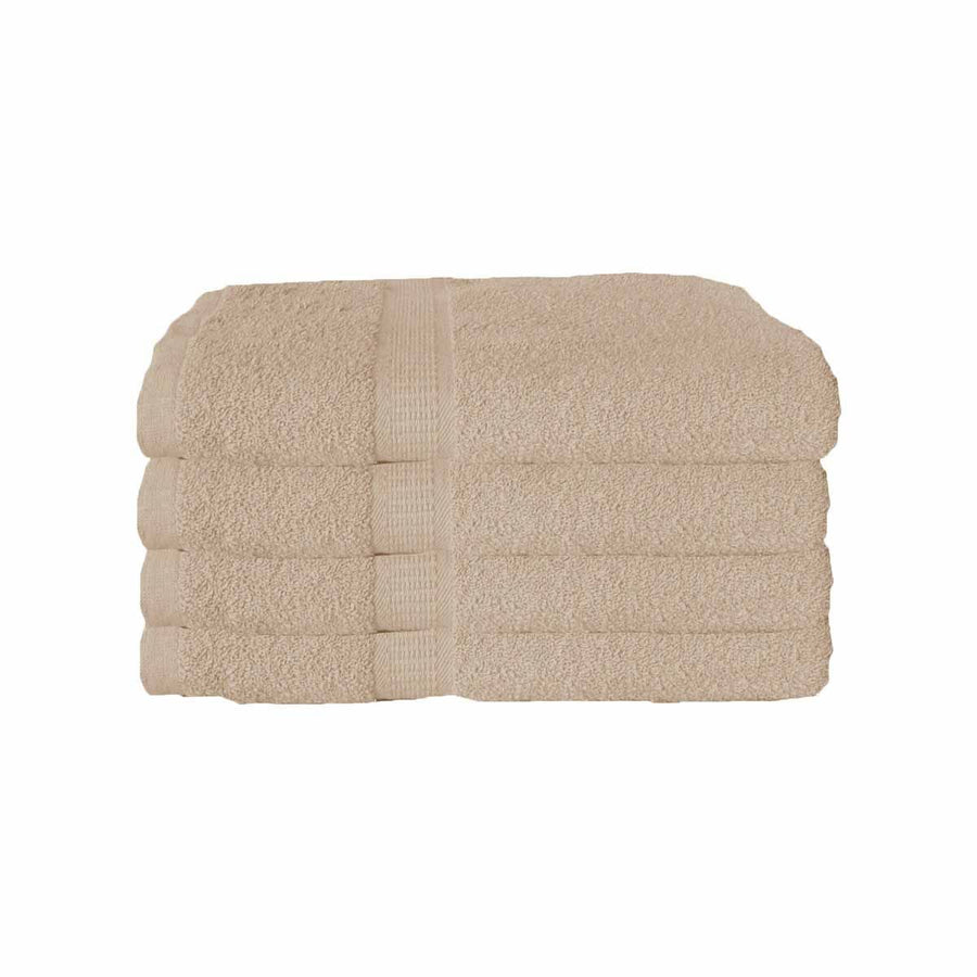 600GSM Set of 4 Combed Cotton Bath Towels 70 x 140 cm Latte (aka Frappe) - SuperSaverAU - view 1
