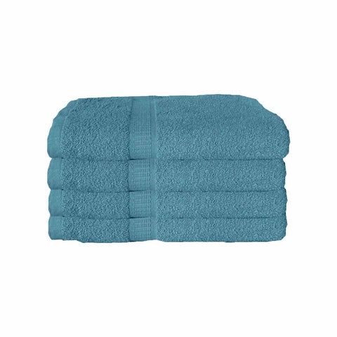 600GSM Set of 4 Combed Cotton Bath Towels 70 x 140 cm Teal - SuperSaverAU - view 1