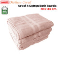 Premium Melissa Cotton Bath Towels 600GSM - Coral, Set of 4