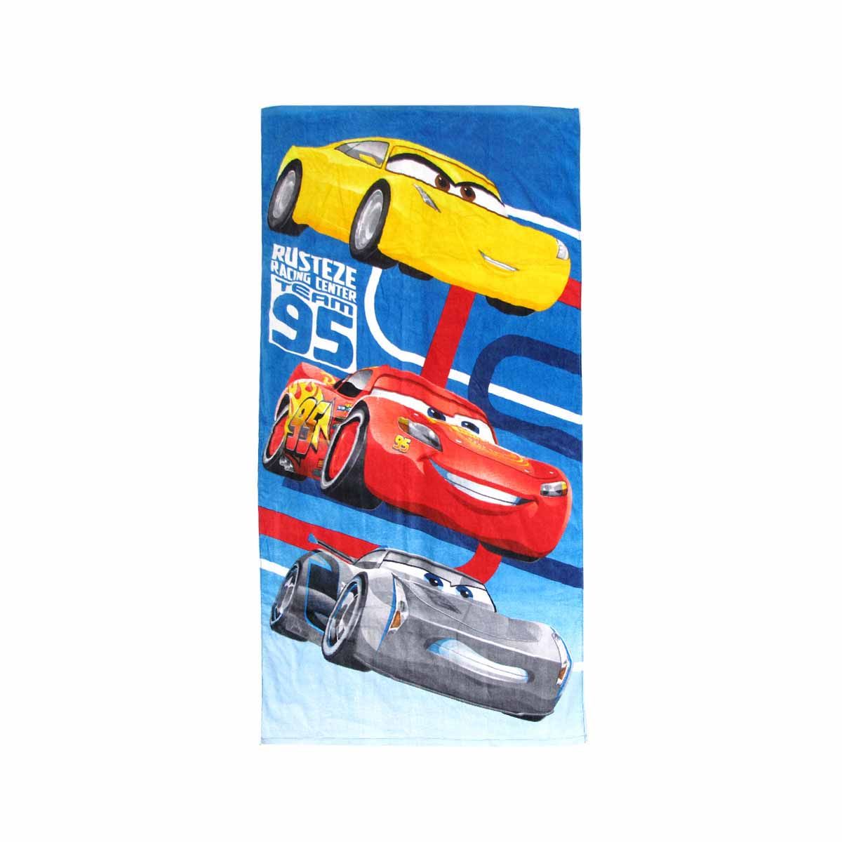 Boys Cartoon Cute Cotton Beach Towel 70 x 140 cm Lighting McQueen Team 95 - SuperSaverAU - view 1