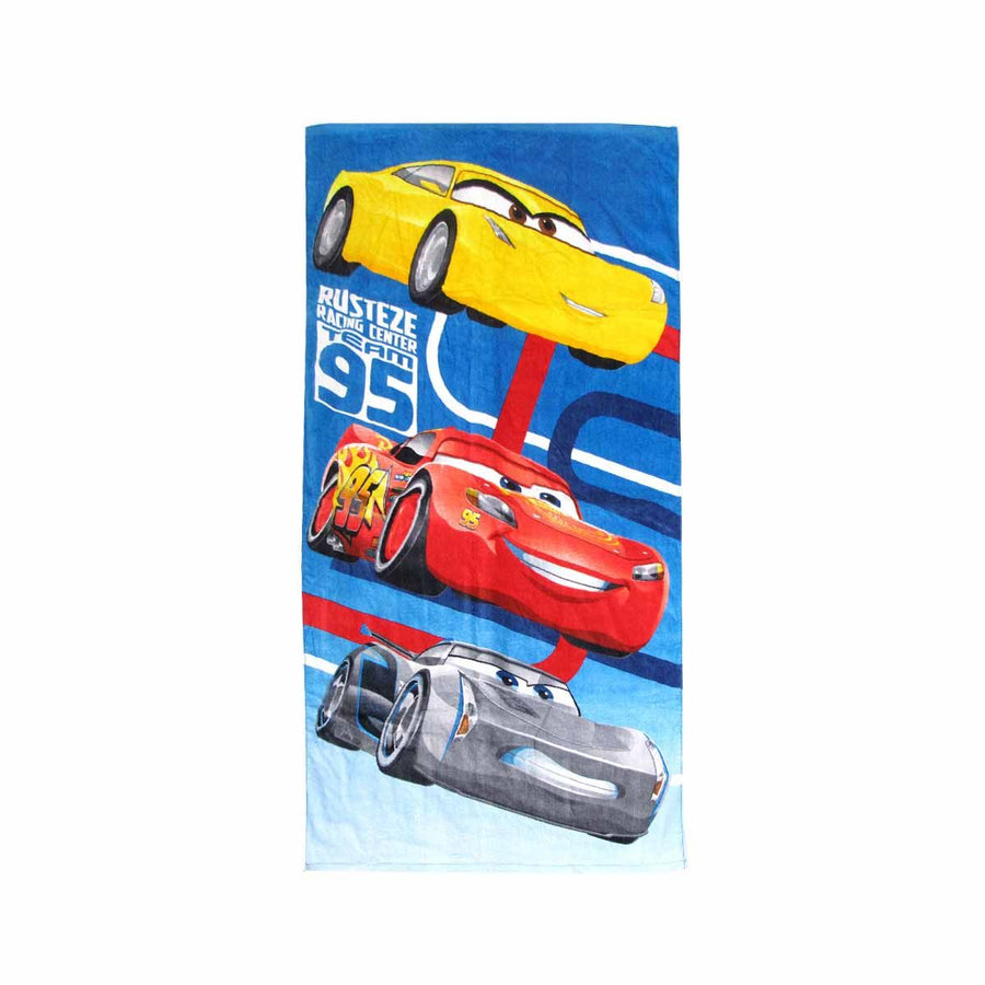 Boys Cartoon Cute Cotton Beach Towel 70 x 140 cm Lighting McQueen Team 95 - SuperSaverAU - view 1