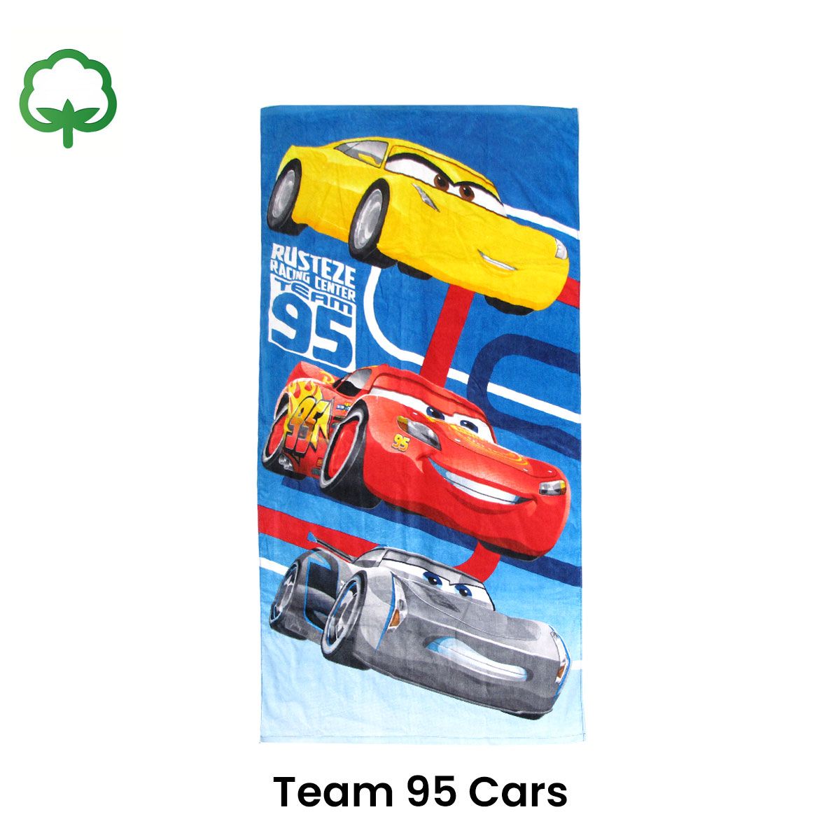 Boys Cartoon Cute Cotton Beach Towel 70 x 140 cm Lighting McQueen Team 95 - SuperSaverAU - view 2