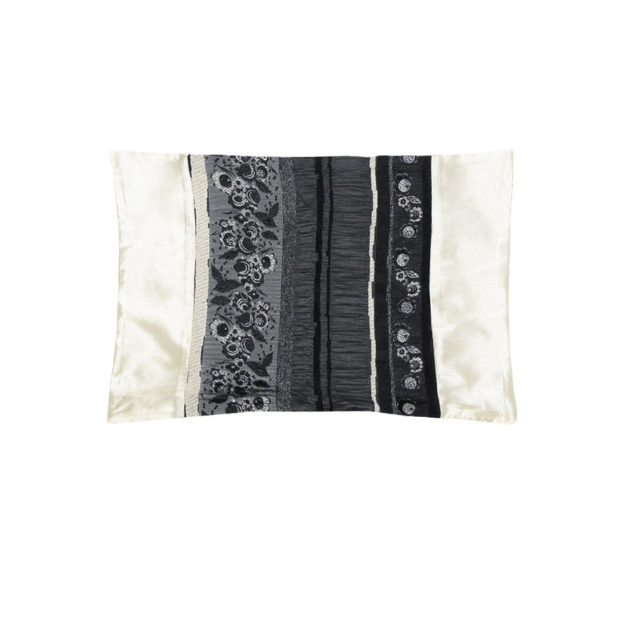 Manhattan Black Rectangular Cushion Cover, 30 x 50 cm, Woven Jacquard Pattern - SuperSaverAU - view 1