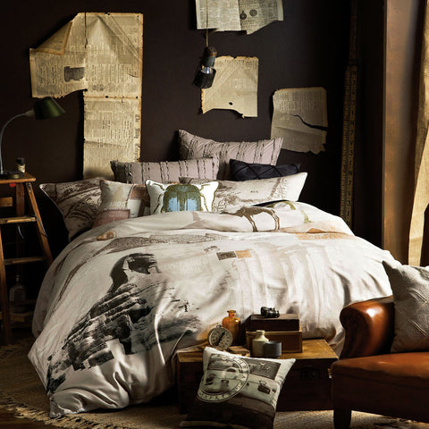 Linen House Nile Express Quilt Cover Set King - Cotton Sateen, Vintage Design - SuperSaverAU - view 1