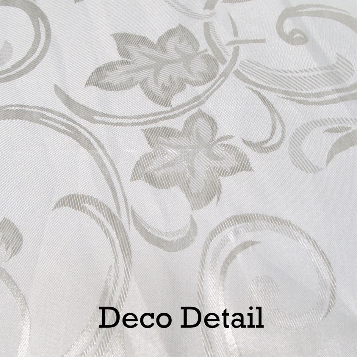 Deco White Luxury Jacquard Tablecloth 150 x 220 cm - Floral, Stain Resistant