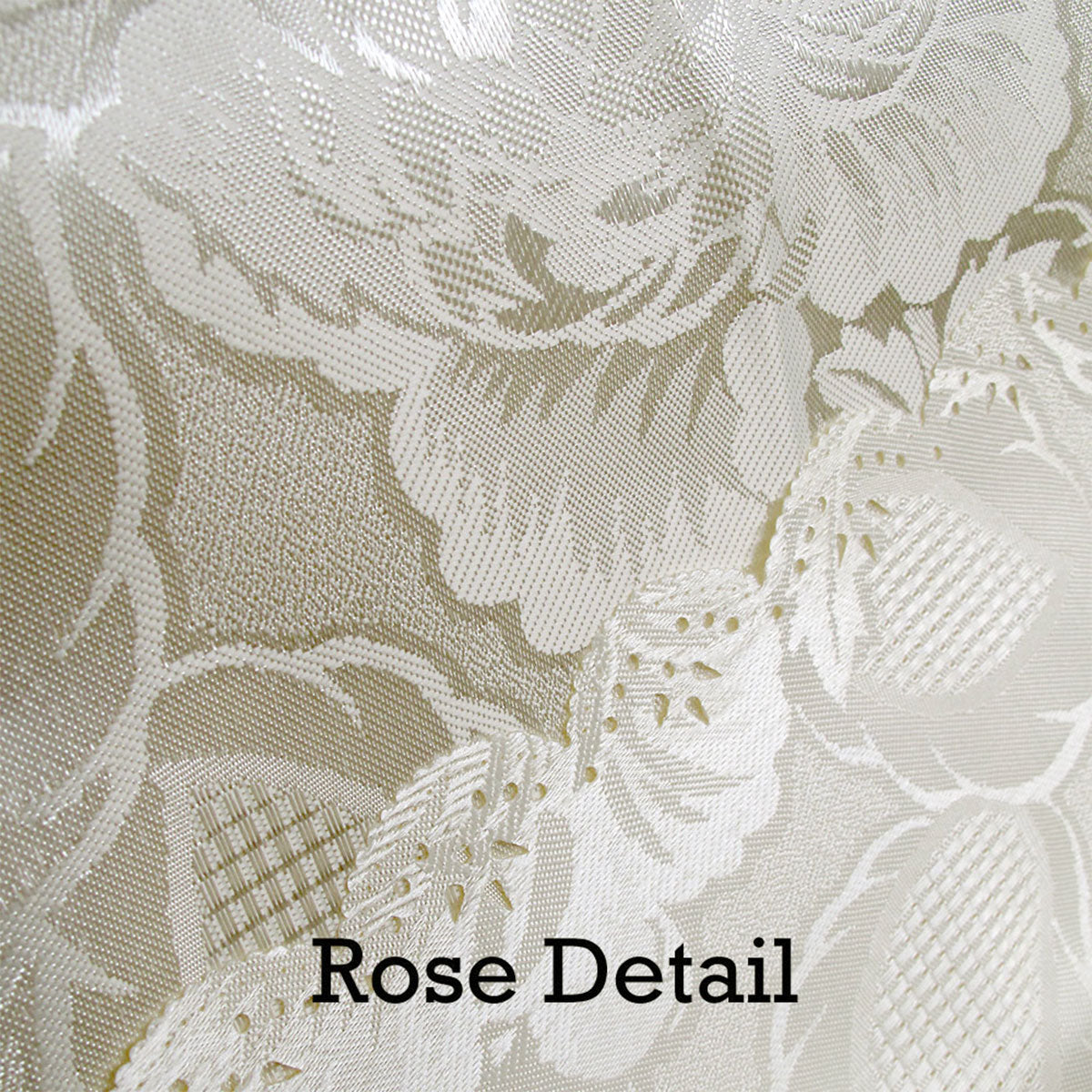 Rose Ecru Luxury Jacquard Tablecloth 150 x 270 cm - Floral Design, Stain Resistant