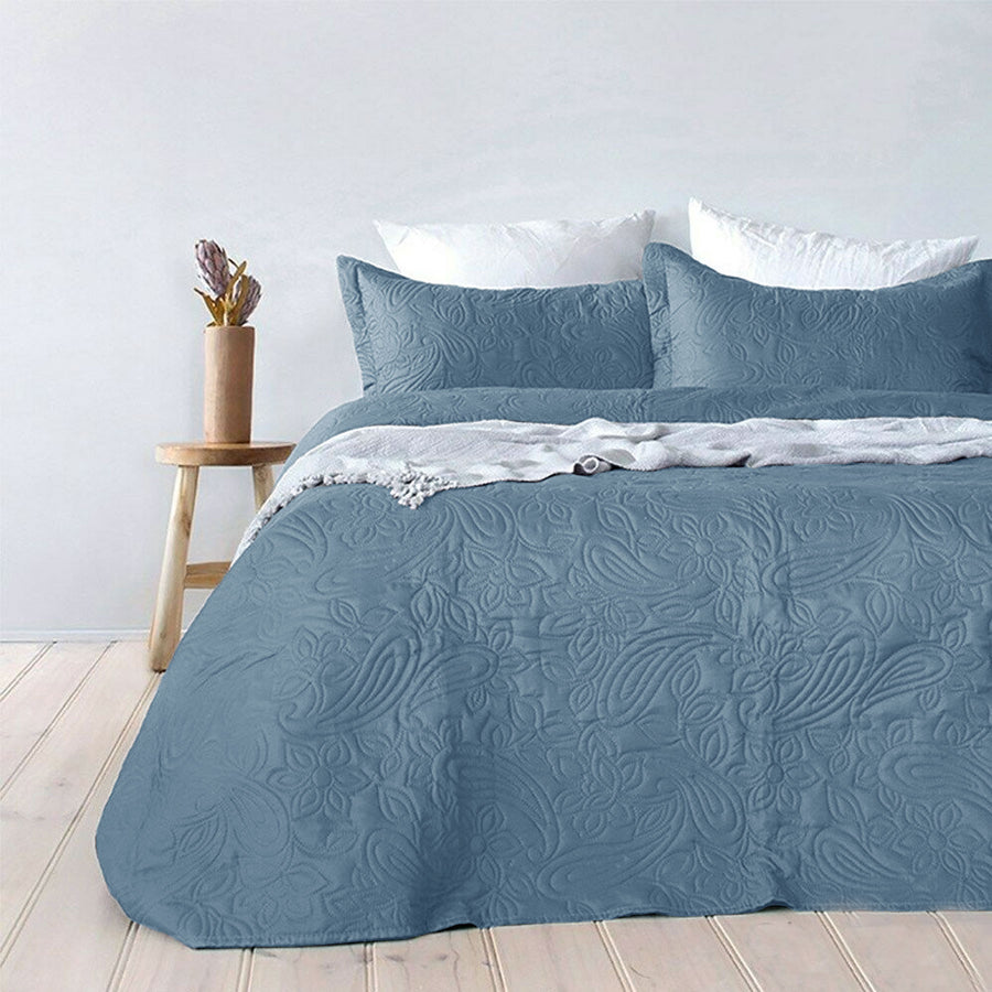 Bambury Paisley Embossed Coverlet Set - Floral Design, Queen/King Size - SuperSaverAU - view 1