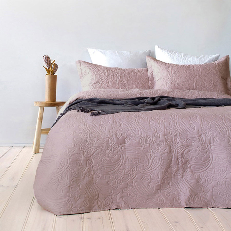 Bambury Paisley Embossed Coverlet Set Queen/King - Floral Design, Easy Care - SuperSaverAU - view 1