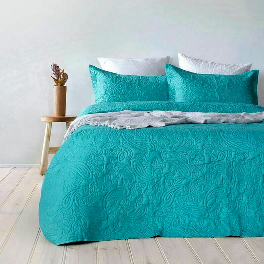 Bambury Paisley Embossed Coverlet Set Queen/King - Floral Design, Polyester - SuperSaverAU - view 1