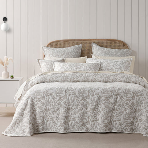 Bianca Ameila Stone Jacquard Quilted Bedspread Set - Queen