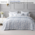 Bianca Laurieton Jacquard Botanical Bedspread Set – Blue King