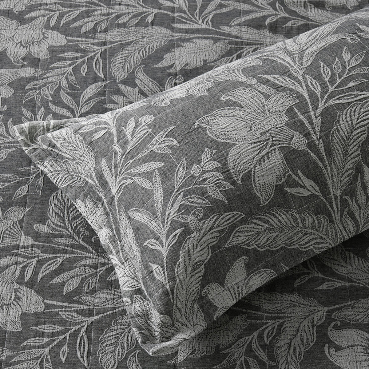 Bianca Maidstone Grey Floral Bedspread Set Super King - Jacquard Elegance - SuperSaverAU - view 5