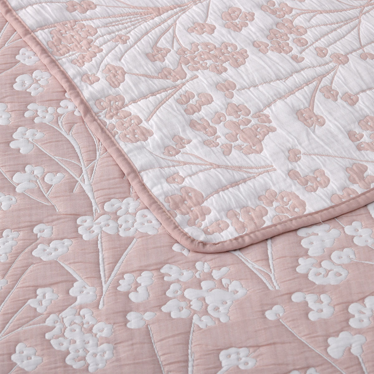 Bianca Myra Blush Floral Jacquard Bedspread Set Double - SuperSaverAU - view 5